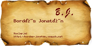 Bordás Jonatán névjegykártya